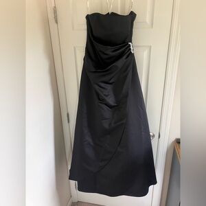 NWT David's Bridal Black Strapless Gown Size 12